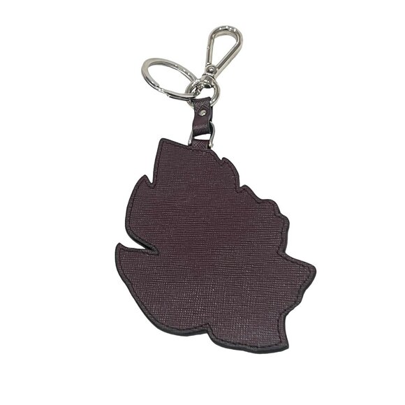 PRADA Leather "leaf" Key Chain/Fob/Bag Charm #1098 - Picture 3 of 6
